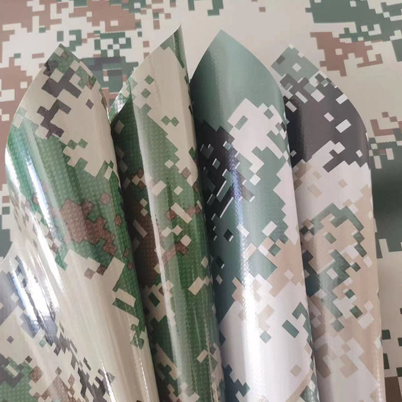 Bâches de polyester enduites de PVC de poussière de camouflage